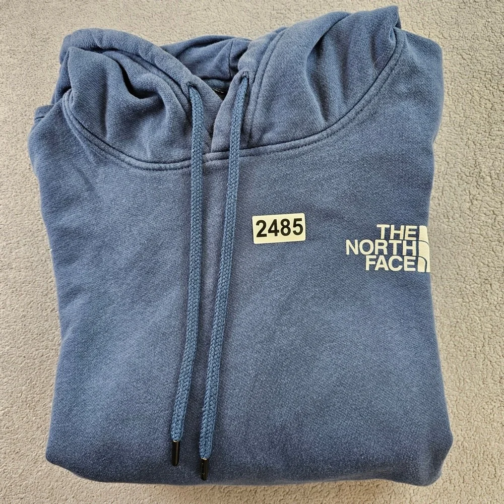 The North Face Hoodie Mens‎ Blue Box NSE Graphic Fleece Lined Relaxed Drawstring